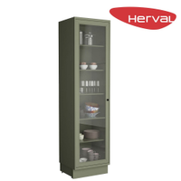 Cristaleira de Vidro 1 Porta Herval Liz, Verde 60 cm