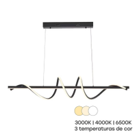 Luminária Pendente Modaza Splendore com 3 Temperaturas, Preto