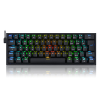 Teclado Mecânico Redragon Fizz Pro Switch Azul RGB S/Fio Preto