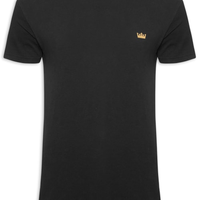 Camiseta Masculina Manga Curta Gola Careca Soft Used Gold Crown Mc - Preto