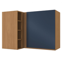 Armário Aéreo de Canto Kappesberg 1 Porta Ciela, Canela e Azul 98 cm
