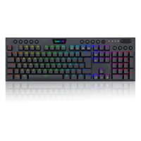 Teclado Mecânico Gamer Redragon Horus RGB ABNT2 USB Switch Marrom - Preto