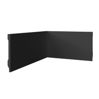 Rodapé Modaza Poliestireno Liso Preto 15 x 285 cm