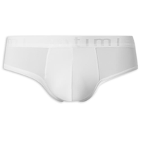 Cueca Slip Em Microfibra Com Logotipo - Branco