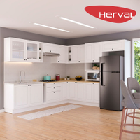 Cozinha de Canto Modulada Completa 12 Peças com 4 Tampos Herval Liz, Branco
