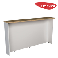 Bancada de Cozinha Herval Liz, Branco e Carvalho 200 cm