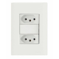 Conjunto Tomada Dupla 10A Tramontina Giz, 4x2, Branco