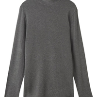 Camiseta De Manga Comprida Em Modal Cashmere Gola Alta - Cinza Escuro