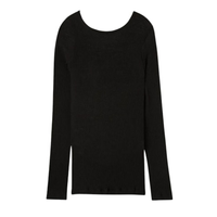 Blusa Manga Comprida Em Lã e Seda - Preto