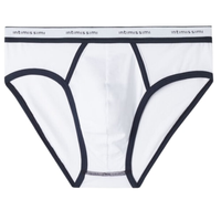 Cueca Slip Em Algodão Supima Natural Fresh Com Logótipo - Branco