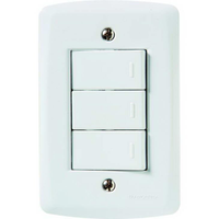 Conjunto Tramontina Lux², 3 Interruptores Simples 10A, Branco