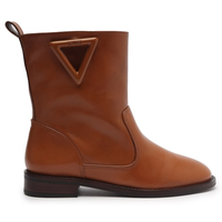 Bota Feminina Montaria Couro Cano Médio - Marrom