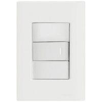 Conjunto Tramontina Giz, 1 Interruptor Simples 10A, Branco