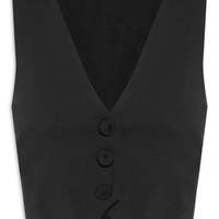 Colete Feminino Malha Ponto Roma Liso - Preto