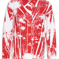 Camisa Feminina Estampada Luzes - Vermelho