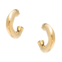 Brinco Feminino Meia Argola Elia 3d - Dourado