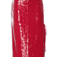 Saia Midi De Amarrar Com Fenda - Vermelho