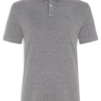 Pólo Masculina Lhama Malha Piquet - Cinza