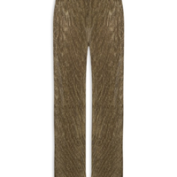 Calça Feminina Plissada Metalizada - Dourado