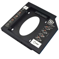 Adaptador HDD SSD Multilaser P/Notebook Sata II e III Baia 12,7mm CD/DVD Preto GA173