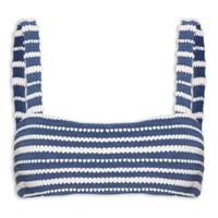 Top Saída De Praia Tricot Listrado Maddy - Azul