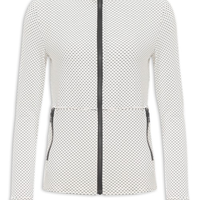 Casaco Feminino Detalhe Tela - Off White
