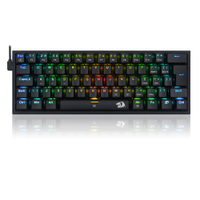 Teclado Mecânico Redragon Fizz Switch Blue RGB C/Fio Preto