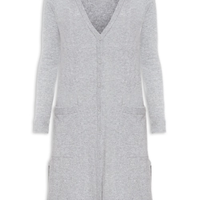 Cardigan Feminino Longo Puro Cashmere - Cinza