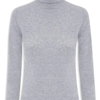 Blusa Feminina Gola Rolê Puro Cashmere - Cinza