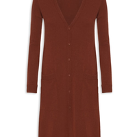 Cardigan Feminino Longo Puro Cashmere - Terracota