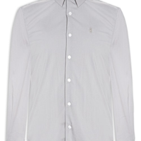 Camisa Masculina Manga Longa Tricoline Elastano - Cinza