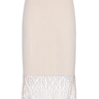 Saia Midi Thin Cotton Lace - Bege
