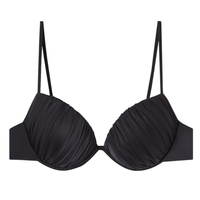 Parte De Cima De Biquíni Push-Up Shiny Satin - Preto