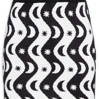 Saia Tricot Estampa Alquimia - Preto