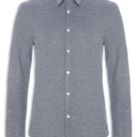 Camisa Masculina Piquet Mescla - Cinza