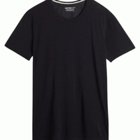 Camiseta De Manga Curta Em Lã Merino Elástica - Preto