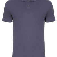 Polo Masculina Básica Interlock Bordado - Azul