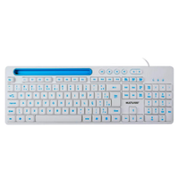 Teclado Membrana Multimídia Multilaser Office TC263 USB C/Fio Branco e Azul