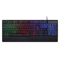 Teclado Membrana C3Tech KG-60BK Multimídia LED C/Fio Preto