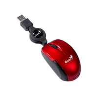 Mouse Genius USB Micro Traveler Retrátil Vermelho - 1200 DPI