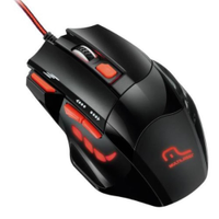 Mouse Gamer Multilaser Xgamer 2400 DPI 7 Botões Preto/Vermelho MO236