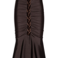 Saia Midi Cordas - Marrom