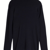 Camiseta De Manga Comprida Em Modal Cashmere Gola Alta - Azul
