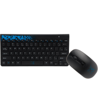 Kit Teclado e Mouse Wireless 2.4 GHz Freestyle Series Preto e Azul 6013538 Maxprint