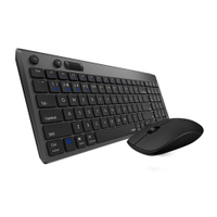 Kit Teclado e Mouse Bluetooth Rapoo RA003 8050T Multimídia C/ Pilha - Preto