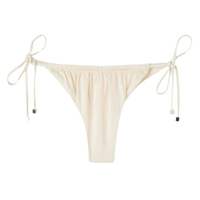 Calcinha De Biquíni Brasileira Com Amarração Shiny Satin - Off-White