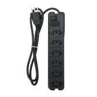 Filtro de Linha NTC 6 tomadas 10A Cabo 3,0 Metros Preto Bivolt 127V 220V
