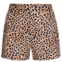 Short Feminino Cintura Alta Onça - Animal Print