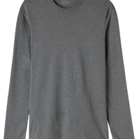 Blusa De Manga Comprida Em Algodão Quente - Cinza