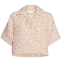 Camiseta Feminina Folhas - Bege